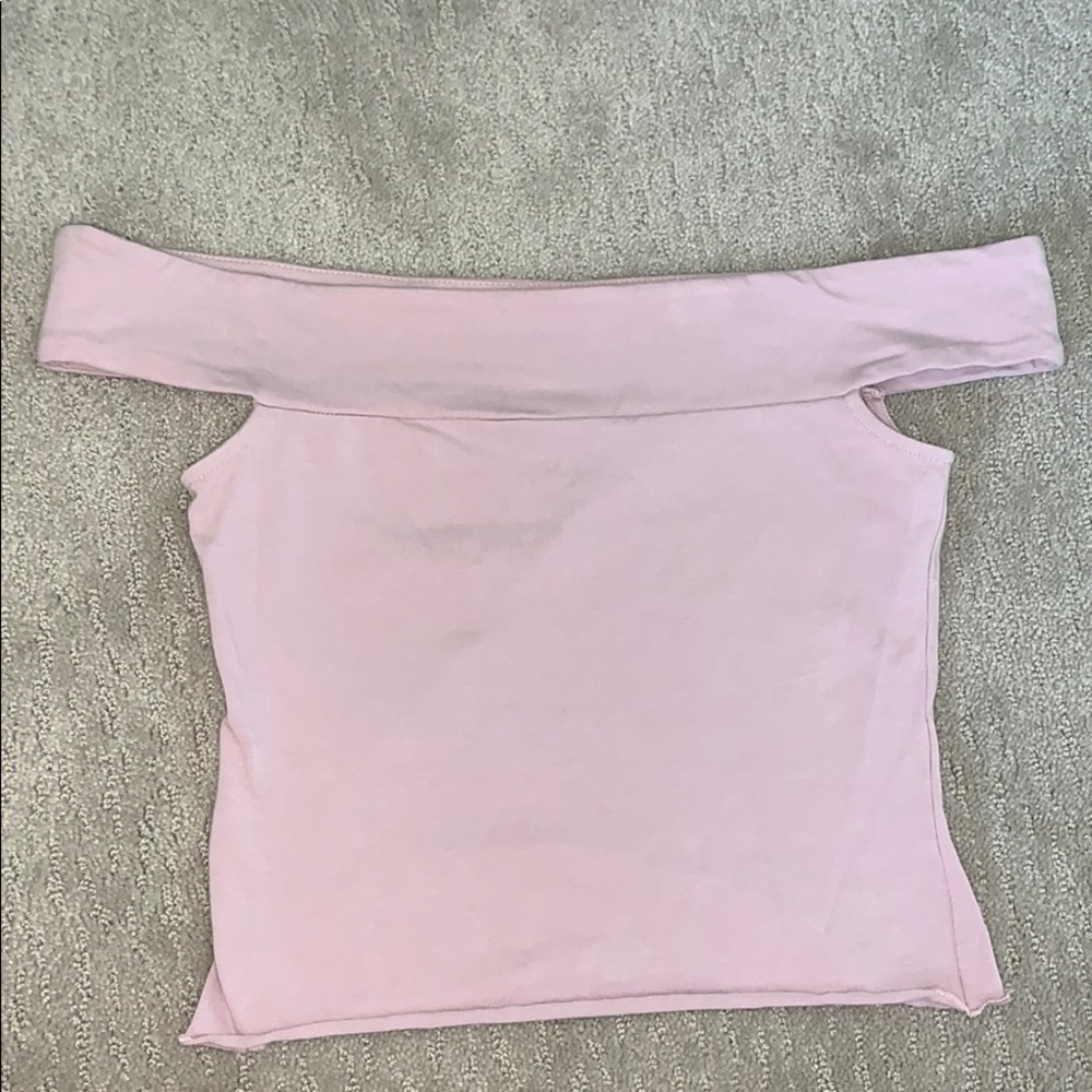 Purple Off the shoulder Crop top